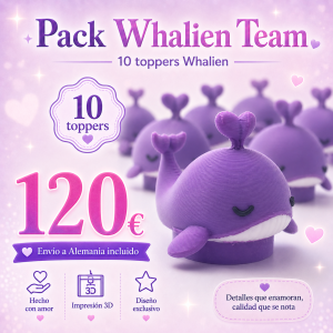 Pack 10 toppers "Whalien"